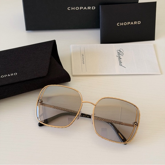 Chopard Accessories - New! Chopard Gold Sunglasses for Women, SCHG33S 301X, Authentic